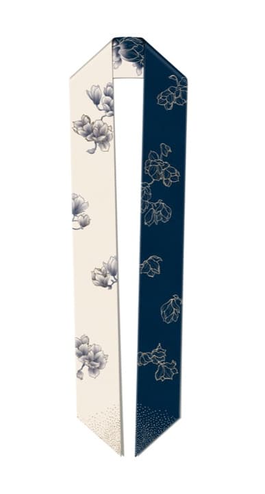 スカーフ ツイリー 花咲く夜明けの絹リボン