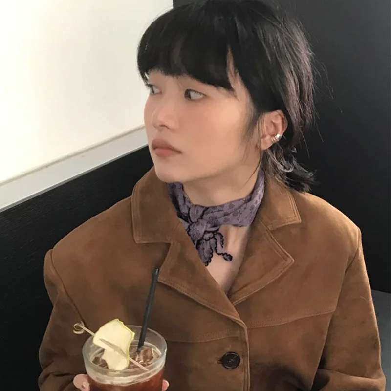 華やかな小花模様シフォンスカーフ