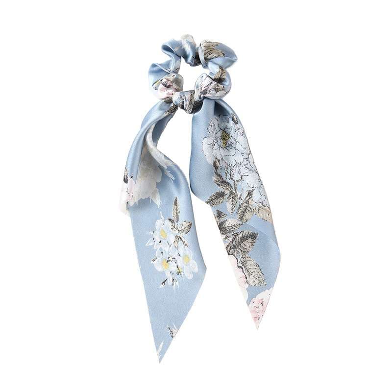 花柄シフォンスカーフシュシュ