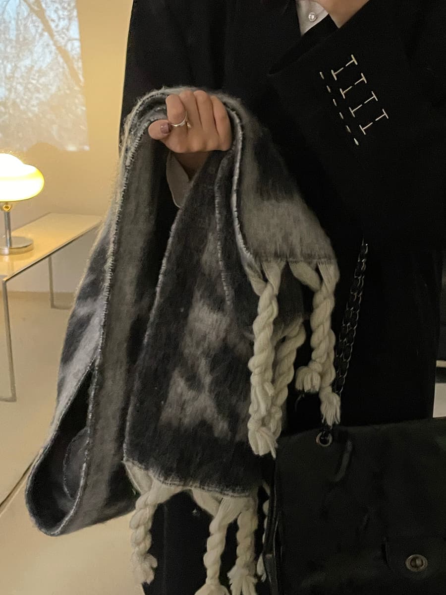 スカーフ マフラー 霜織り もこもこ冬の抱擁マフラー